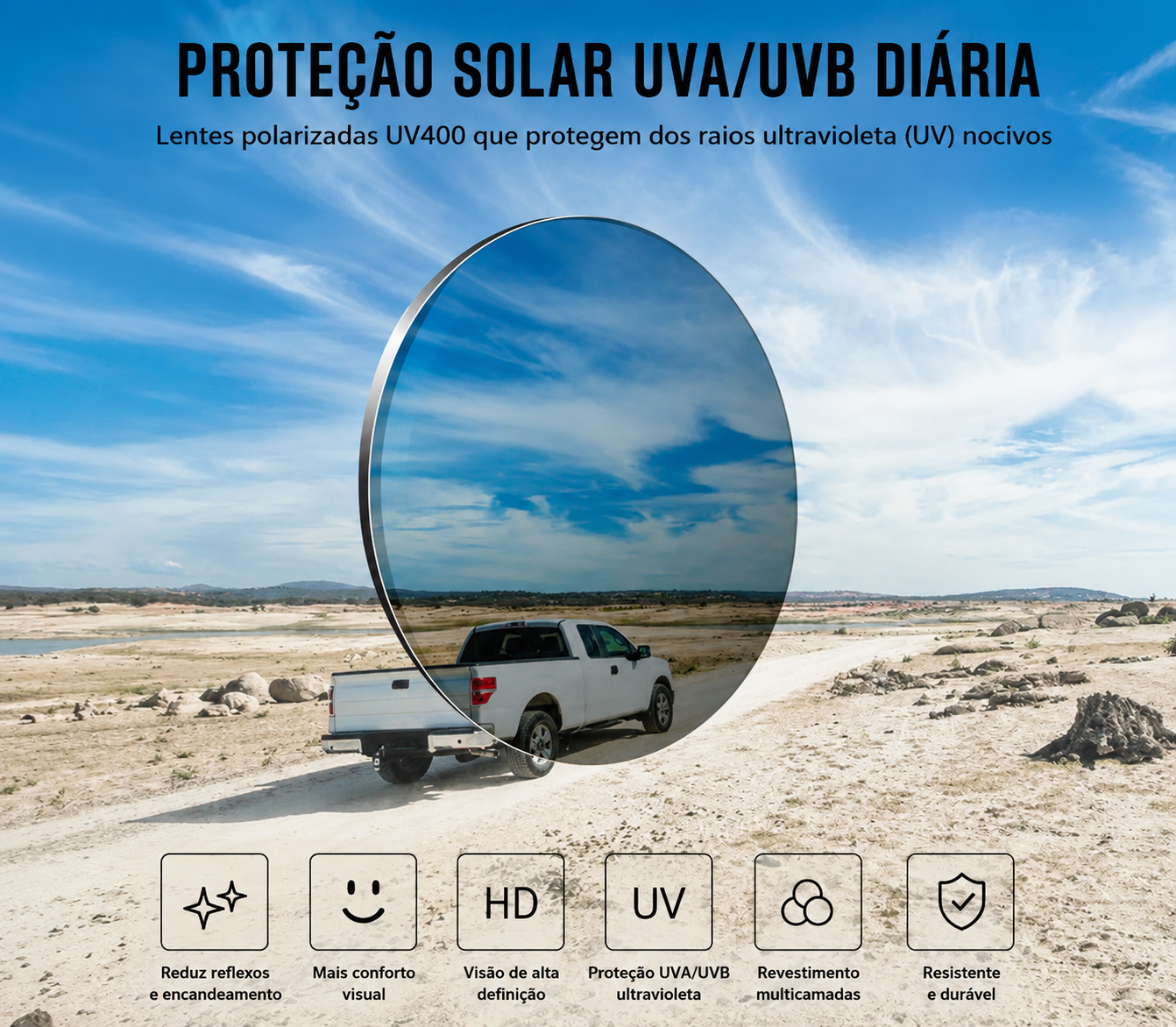 Óculos de Sol Quadrados Desportivos – Polarizados UV400 Urban