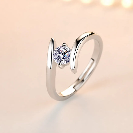 Anel elegante em prata 925 para presente feminino
