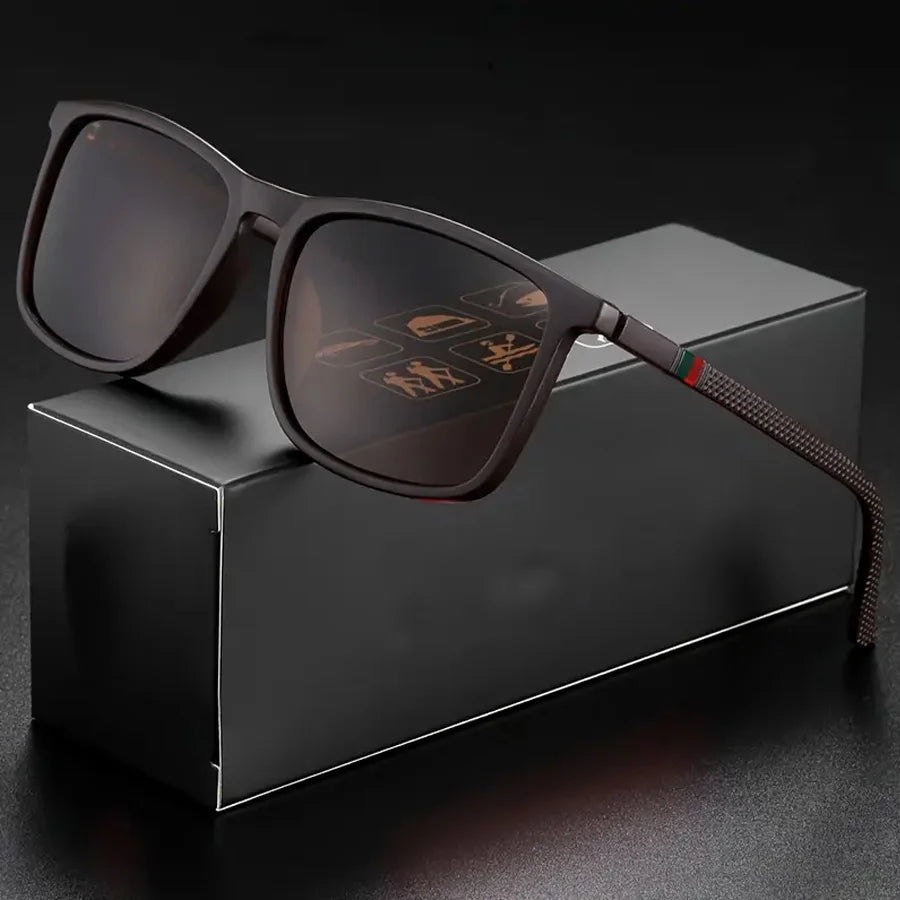 Óculos de Sol Masculinos Retangulares UV400