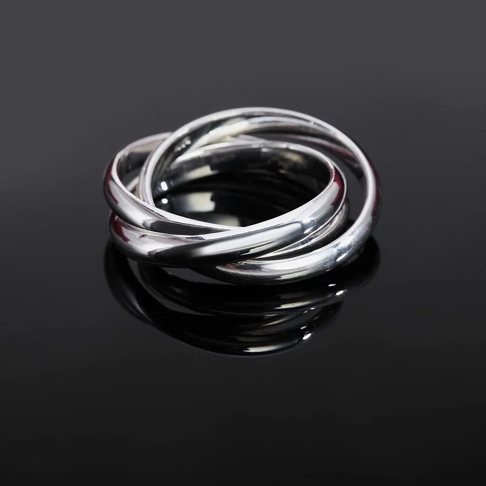 Anel em prata 925 com design cruzado feminino