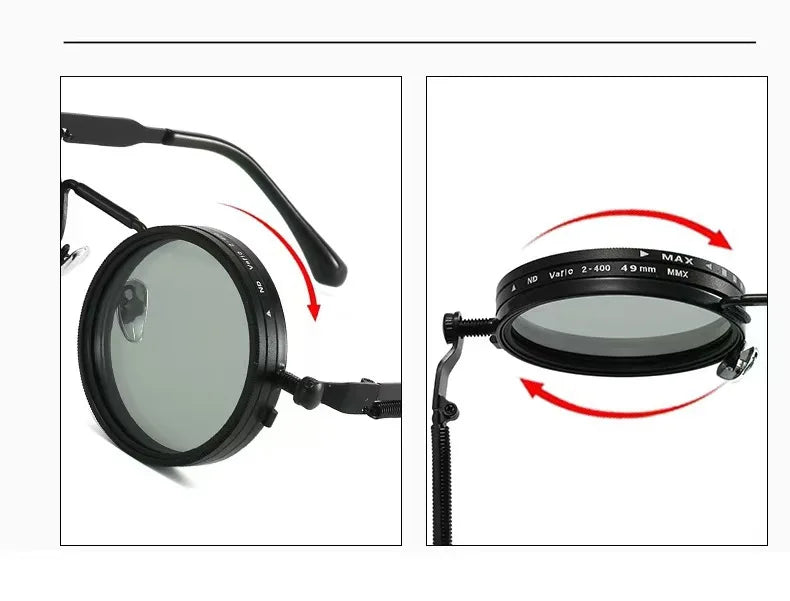 Óculos de Sol Polarizados ND9 Ajustáveis UV400 – Redondos Unissexo